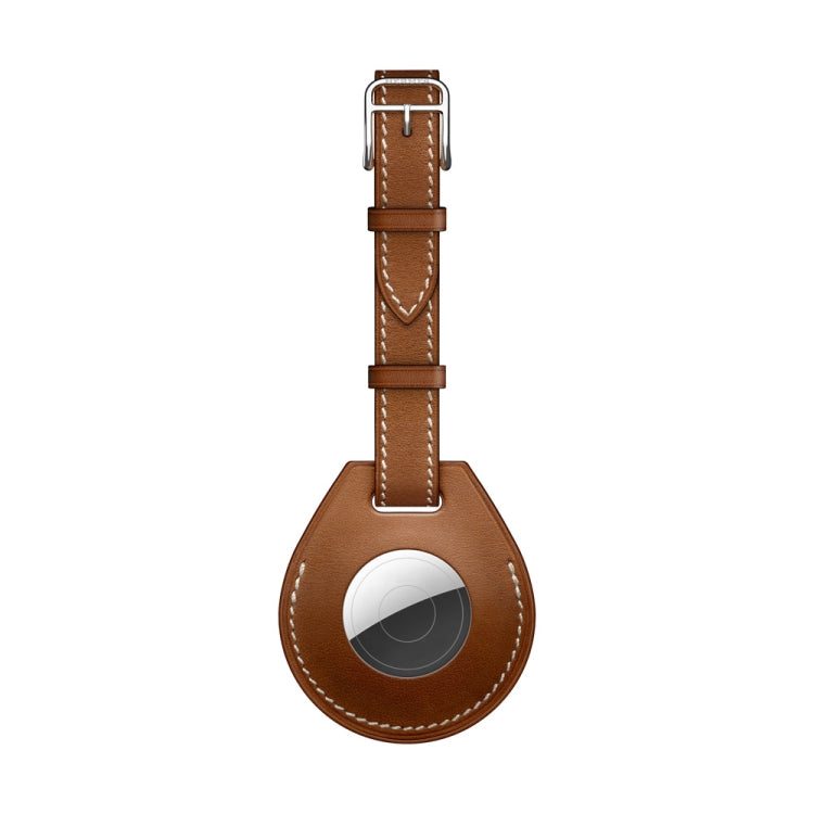 Capa protetora em couro anti-choque e anti-riscos com argola para pendurar para AirTag 2ª geração / AirTag 1ª geração, etiqueta de bagagem