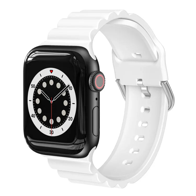 Correia de relógio em silicone estilo Business B, para Apple Watch Series 7 45mm / 6 & SE & 5 & 4 44mm / 3 & 2 & 1 42mm, para Apple Watch Ultra 49mm / Series 8&7 45mm / SE 2&6&SE&5&4 44mm / 3&2&1 42mm