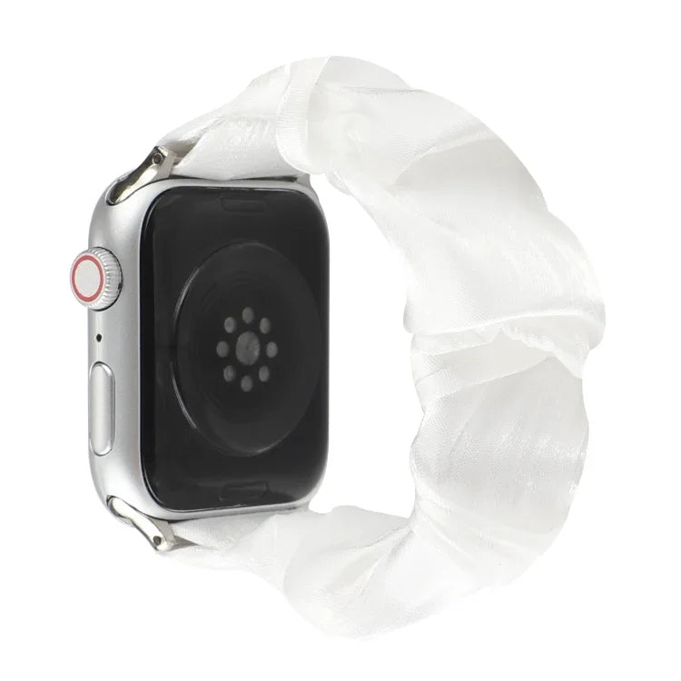 Shell Pattern Hair Ring Cloth Watch Strap, For Apple Watch Ultra 49mm / Series 8&7 45mm / SE 2&6&SE&5&4 44mm / 3&2&1 42mm, For Apple Watch Series 8&7 41mm / SE 2&6&SE&5&4 40mm / 3&2&1 38mm                                                                ...
