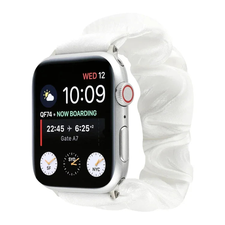Correia de relógio em tecido com padrão de anel de cabelo concha, para Apple Watch Ultra 49mm / Series 8&7 45mm / SE 2&6&SE&5&4 44mm / 3&2&1 42mm, para Apple Watch Series 8&7 41mm / SE 2&6&SE&5&4 40mm / 3&2&1 38mm