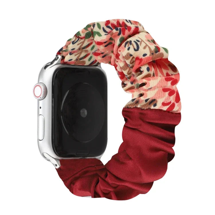 Correia de Relógio em Tecido com Anel de Cabelo com Padrão de Borboleta, Para Apple Watch Ultra 49mm / Série 8&7 45mm / SE 2&6&SE&5&4 44mm / 3&2&1 42mm, Para Apple Watch Série 8&7 41mm / SE 2&6&SE&5&4 40mm / 3&2&1 38mm