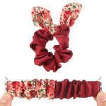 Correia de Relógio em Tecido com Anel de Cabelo com Padrão de Borboleta, Para Apple Watch Ultra 49mm / Série 8&7 45mm / SE 2&6&SE&5&4 44mm / 3&2&1 42mm, Para Apple Watch Série 8&7 41mm / SE 2&6&SE&5&4 40mm / 3&2&1 38mm