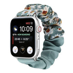 Correia de Relógio em Tecido com Anel de Cabelo com Padrão de Borboleta, Para Apple Watch Ultra 49mm / Série 8&7 45mm / SE 2&6&SE&5&4 44mm / 3&2&1 42mm, Para Apple Watch Série 8&7 41mm / SE 2&6&SE&5&4 40mm / 3&2&1 38mm