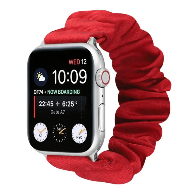 Correia de Relógio em Tecido com Anel de Cabelo com Padrão de Borboleta, Para Apple Watch Ultra 49mm / Série 8&7 45mm / SE 2&6&SE&5&4 44mm / 3&2&1 42mm, Para Apple Watch Série 8&7 41mm / SE 2&6&SE&5&4 40mm / 3&2&1 38mm