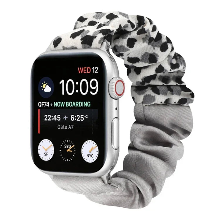 Correia de Relógio em Tecido com Anel de Cabelo com Padrão de Borboleta, Para Apple Watch Ultra 49mm / Série 8&7 45mm / SE 2&6&SE&5&4 44mm / 3&2&1 42mm, Para Apple Watch Série 8&7 41mm / SE 2&6&SE&5&4 40mm / 3&2&1 38mm