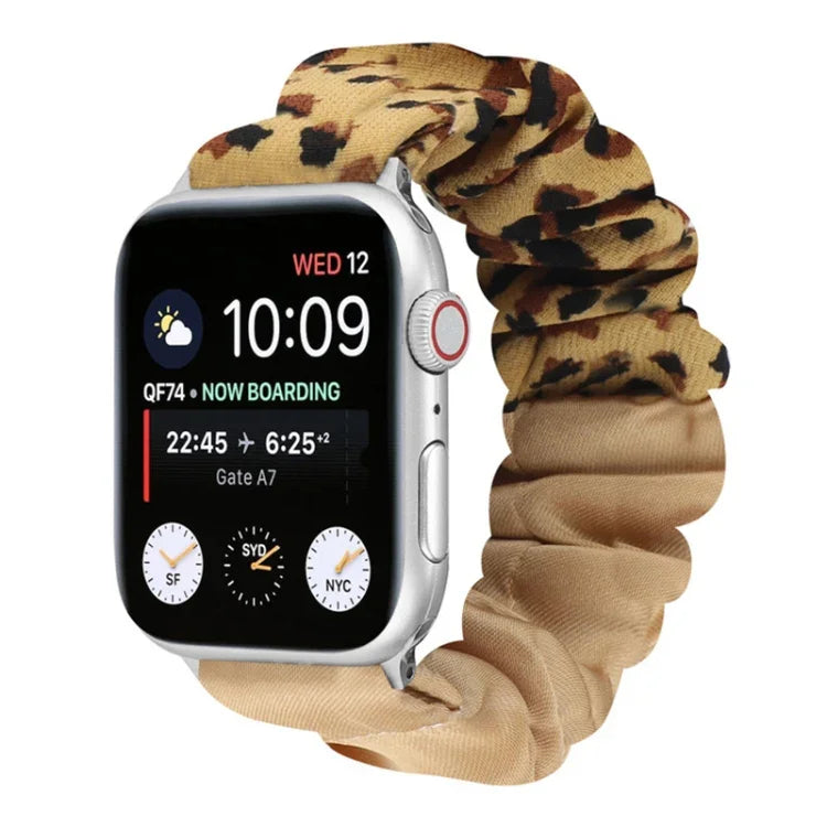 Correia de Relógio em Tecido com Anel de Cabelo com Padrão de Borboleta, Para Apple Watch Ultra 49mm / Série 8&7 45mm / SE 2&6&SE&5&4 44mm / 3&2&1 42mm, Para Apple Watch Série 8&7 41mm / SE 2&6&SE&5&4 40mm / 3&2&1 38mm