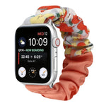 Correia de Relógio em Tecido com Anel de Cabelo com Padrão de Borboleta, Para Apple Watch Ultra 49mm / Série 8&7 45mm / SE 2&6&SE&5&4 44mm / 3&2&1 42mm, Para Apple Watch Série 8&7 41mm / SE 2&6&SE&5&4 40mm / 3&2&1 38mm