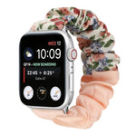 Correia de Relógio em Tecido com Anel de Cabelo com Padrão de Borboleta, Para Apple Watch Ultra 49mm / Série 8&7 45mm / SE 2&6&SE&5&4 44mm / 3&2&1 42mm, Para Apple Watch Série 8&7 41mm / SE 2&6&SE&5&4 40mm / 3&2&1 38mm