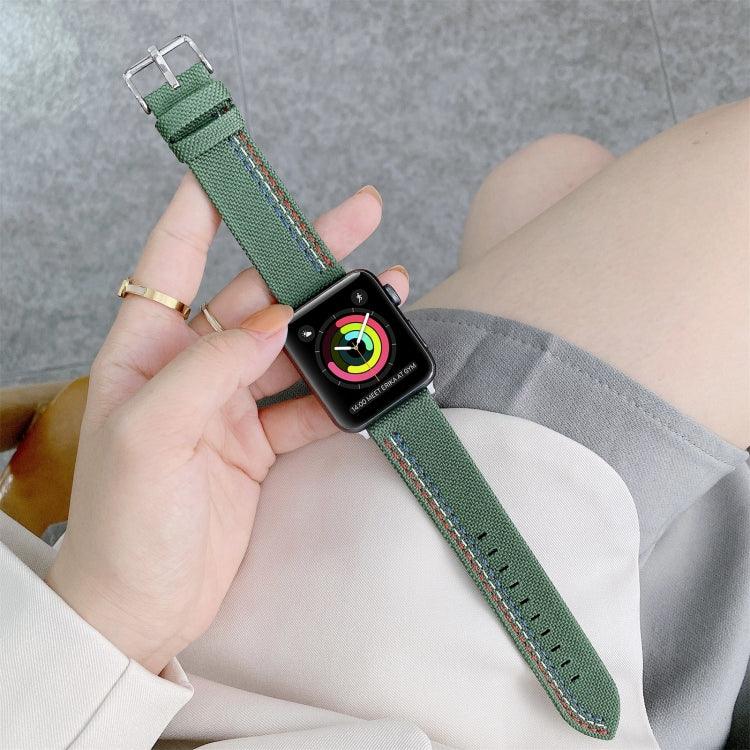 Correia de Substituição em Lona com Três Linhas, Para Apple Watch Série 7  41mm / & 6 & SE & 5 & 4 40mm, Para Apple Watch Série  7  45mm / & 6 & SE & 5 & 4 44mm