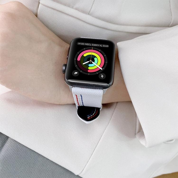Correia de Substituição em Lona com Três Linhas, Para Apple Watch Série 7  41mm / & 6 & SE & 5 & 4 40mm, Para Apple Watch Série  7  45mm / & 6 & SE & 5 & 4 44mm
