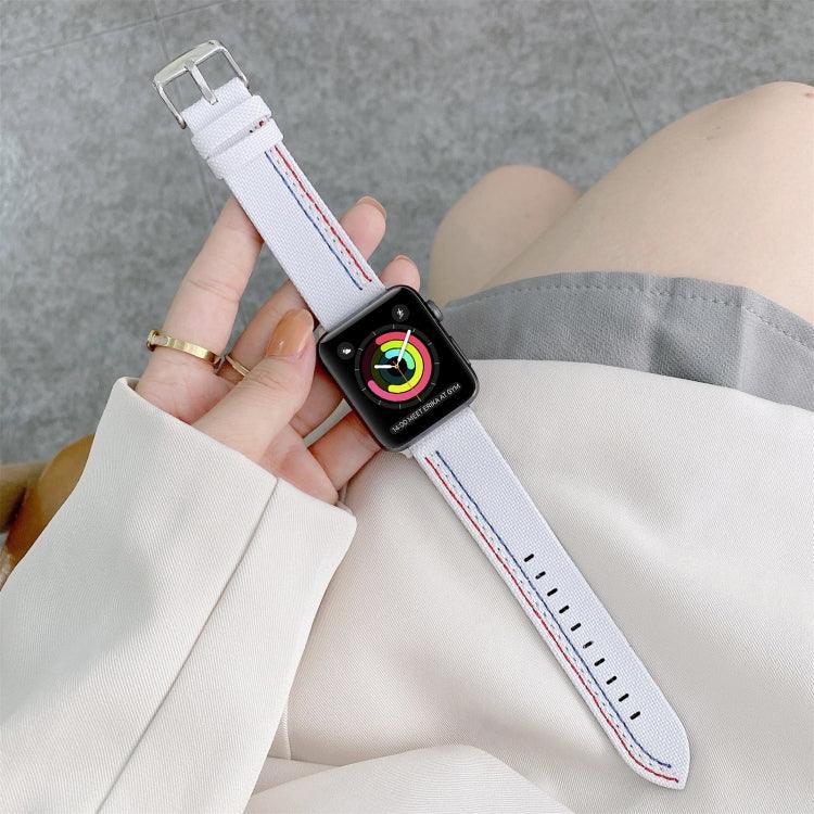 Correia de Substituição em Lona com Três Linhas, Para Apple Watch Série 7  41mm / & 6 & SE & 5 & 4 40mm, Para Apple Watch Série  7  45mm / & 6 & SE & 5 & 4 44mm