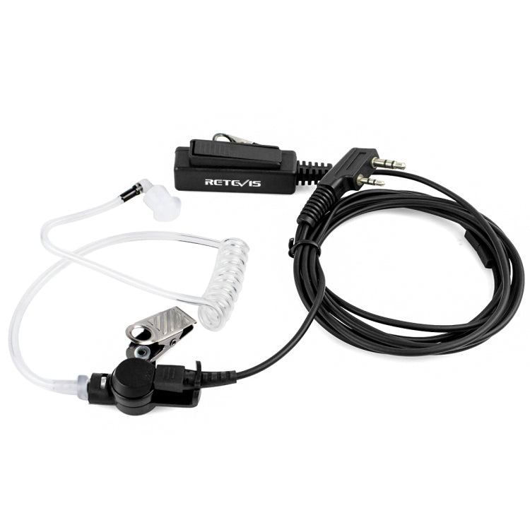 Microfone Altifalante com Tubo Acústico Discreto e Clipe Longo de 2 Pinos RETEVIS TK para H-777 / RT-5R / RT-5RV / RT-B6, TK Clipe Longo