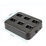 Carregador Walkie Talkie Seis Vias RETEVIS RTC777 para Retevis H777, Tomada AU RTC777, Tomada US RTC777, Tomada EU RTC777, Tomada UK RTC777