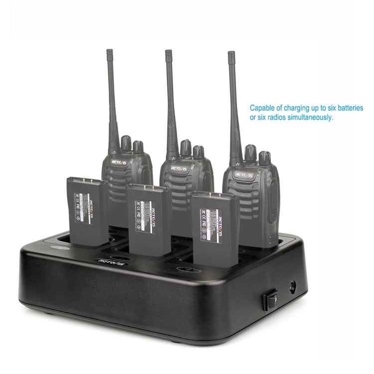 Carregador Walkie Talkie Seis Vias RETEVIS RTC777 para Retevis H777, Tomada AU RTC777, Tomada US RTC777, Tomada EU RTC777, Tomada UK RTC777