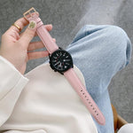 Correia de substituição em pele com textura de lichia para costura, Para Samsung Galaxy Watch Active2 44mm, Para Samsung Galaxy Watch Active