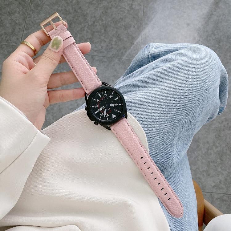 Correia de substituição em pele com textura de lichia para costura, Para Samsung Galaxy Watch Active2 44mm, Para Samsung Galaxy Watch Active