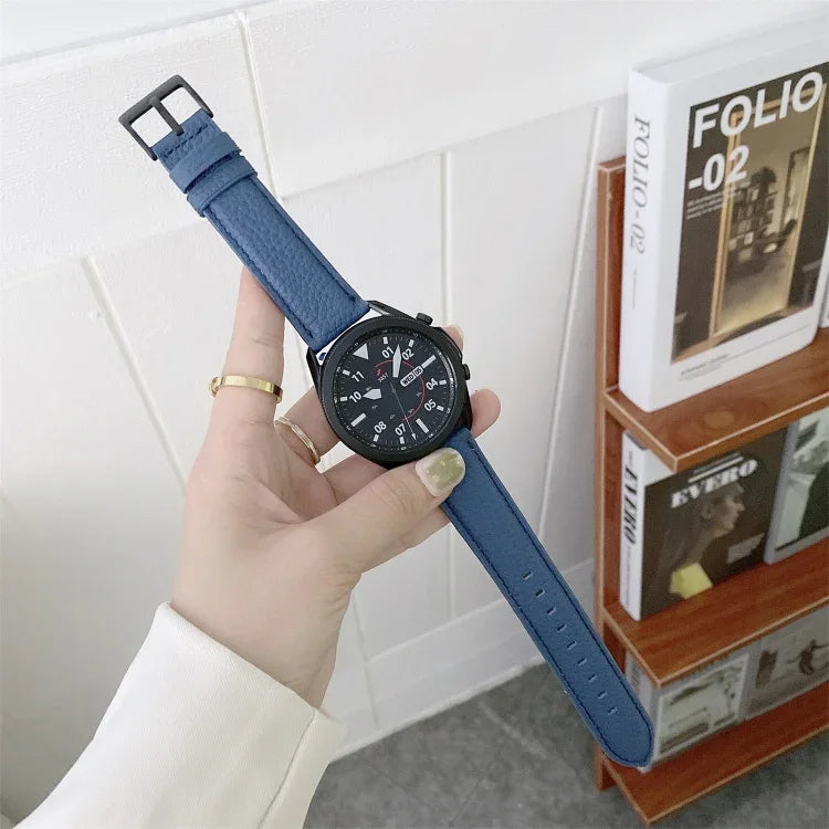 Correia de substituição em pele com textura de lichia para costura, Para Samsung Galaxy Watch Active2 44mm, Para Samsung Galaxy Watch Active