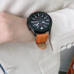 Correia de substituição em pele com textura de lichia para costura, Para Samsung Galaxy Watch Active2 44mm, Para Samsung Galaxy Watch Active