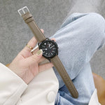 Correia de substituição em pele com textura de lichia para costura, Para Samsung Galaxy Watch Active2 44mm, Para Samsung Galaxy Watch Active