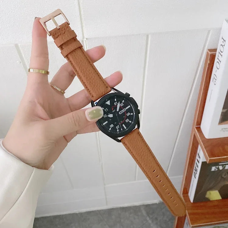 Correia de substituição em pele com textura de lichia para costura, Para Samsung Galaxy Watch Active2 44mm, Para Samsung Galaxy Watch Active