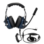 Microfone com Auricular de Aviação RETEVIS EH050K 2 Pinos com Redução de Ruído e Volume Ajustável com PTT de Dedo, EH050K