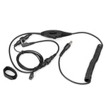 Microfone com Auricular de Aviação RETEVIS EH050K 2 Pinos com Redução de Ruído e Volume Ajustável com PTT de Dedo, EH050K