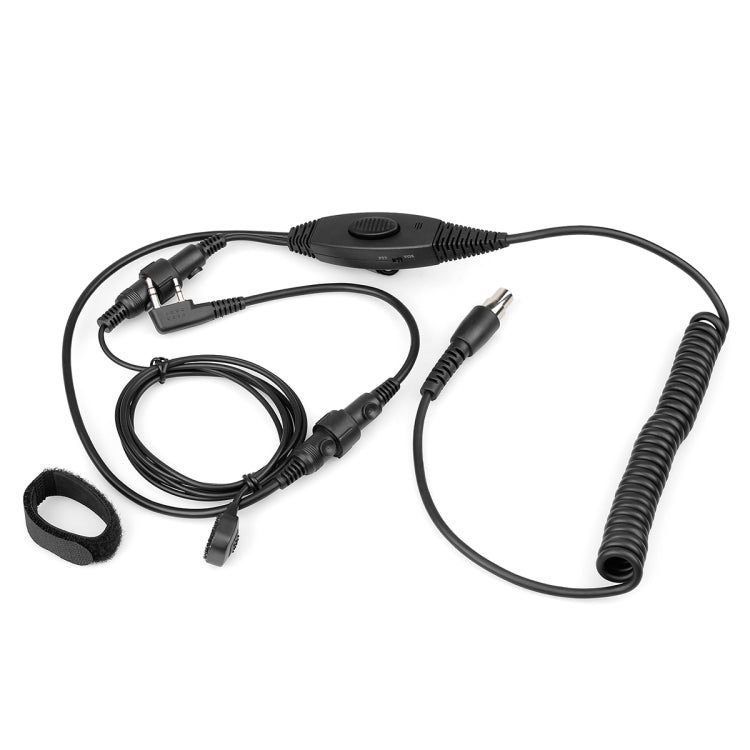 Microfone com Auricular de Aviação RETEVIS EH050K 2 Pinos com Redução de Ruído e Volume Ajustável com PTT de Dedo, EH050K
