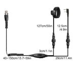 Microfone com Auricular de Aviação RETEVIS EH050K 2 Pinos com Redução de Ruído e Volume Ajustável com PTT de Dedo, EH050K