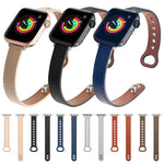 Correia de Substituição em Pele com Duplo Pregalhete, Para Apple Watch Série 7  41mm / & 6 & SE & 5 & 4 40mm, Para Apple Watch Série  7  45mm / & 6 & SE & 5 & 4 44mm