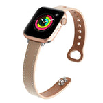 Correia de Substituição em Pele com Duplo Pregalhete, Para Apple Watch Série 7  41mm / & 6 & SE & 5 & 4 40mm, Para Apple Watch Série  7  45mm / & 6 & SE & 5 & 4 44mm