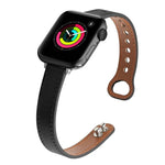 Correia de Substituição em Pele com Duplo Pregalhete, Para Apple Watch Série 7  41mm / & 6 & SE & 5 & 4 40mm, Para Apple Watch Série  7  45mm / & 6 & SE & 5 & 4 44mm