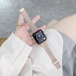 Correia de Substituição em Aço com Sete Contas em Combinação de Cores, Para Apple Watch Série 7  41mm / & 6 & SE & 5 & 4 40mm, Para Apple Watch Série  7  45mm / & 6 & SE & 5 & 4 44mm