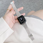 Correia de Substituição em Aço com Sete Contas em Combinação de Cores, Para Apple Watch Série 7  41mm / & 6 & SE & 5 & 4 40mm, Para Apple Watch Série  7  45mm / & 6 & SE & 5 & 4 44mm