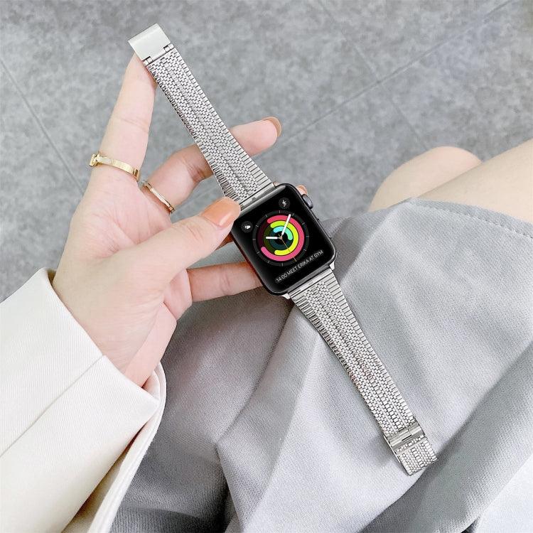 Correia de Substituição em Aço com Duas Linhas, Para Apple Watch Série 7  41mm / & 6 & SE & 5 & 4 40mm, Para Apple Watch Série  7  45mm / & 6 & SE & 5 & 4 44mm