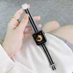 Correia de Substituição em Aço com Duas Linhas, Para Apple Watch Série 7  41mm / & 6 & SE & 5 & 4 40mm, Para Apple Watch Série  7  45mm / & 6 & SE & 5 & 4 44mm