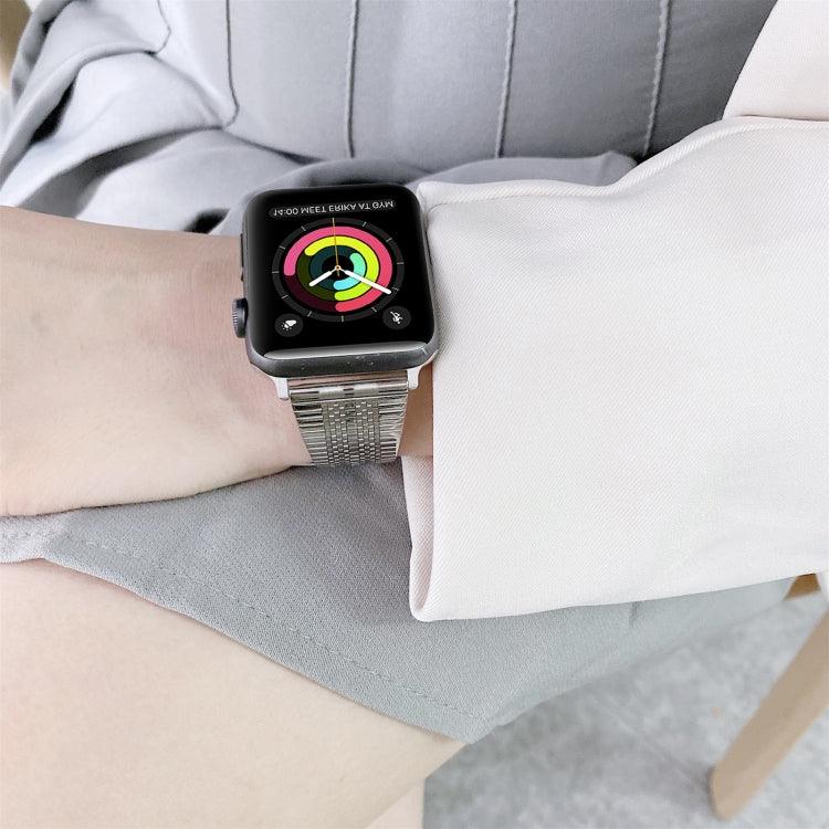 Correia de Substituição em Aço com Duas Linhas, Para Apple Watch Série 7  41mm / & 6 & SE & 5 & 4 40mm, Para Apple Watch Série  7  45mm / & 6 & SE & 5 & 4 44mm