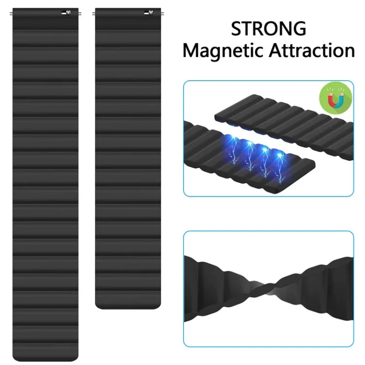 Correia de substituição magnética universal em silicone, 20mm, 22mm, 20mm Para Samsung Smart Watch, 22mm Para Samsung Smart Watch