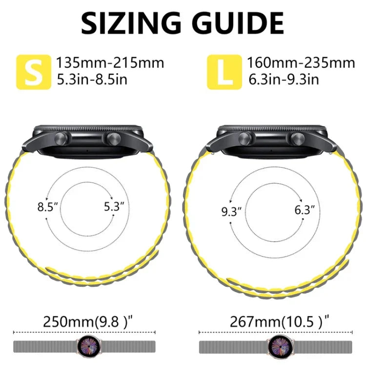 Correia de substituição magnética universal em silicone, 20mm, 22mm, 20mm Para Samsung Smart Watch, 22mm Para Samsung Smart Watch