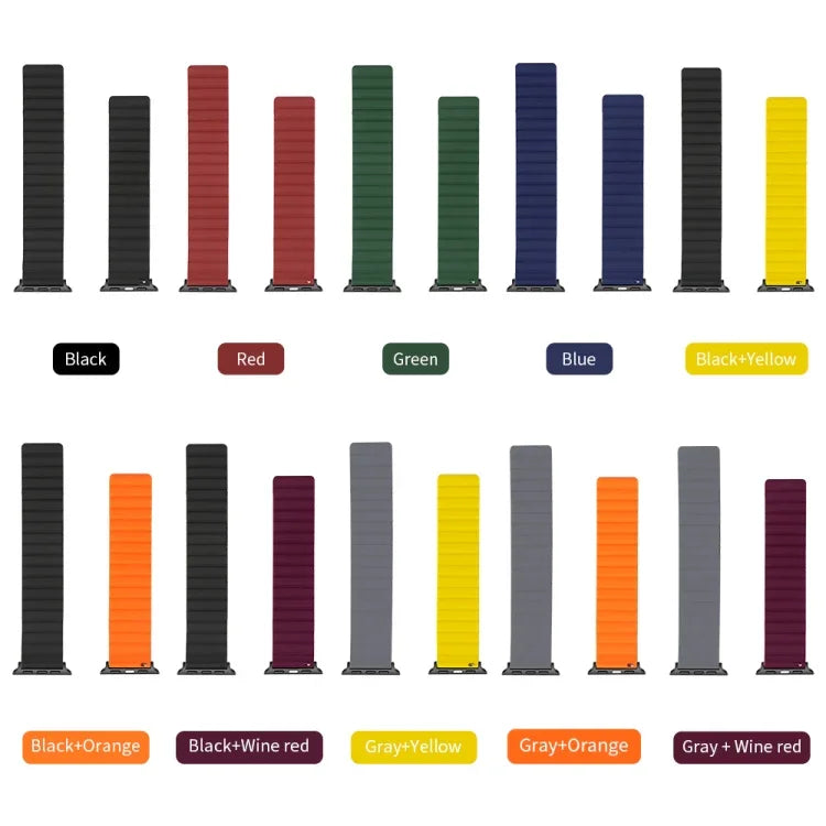 Correia de Substituição Magnética em Silicone, Para Apple Watch Série 7  41mm / & 6 & SE & 5 & 4 40mm, Para Apple Watch Série  7  45mm / & 6 & SE & 5 & 4 44mm