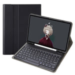 YA11B 2021 Teclado Bluetooth com capa de couro destacável com textura de pele de cordeiro, tecla redonda, suporte para caneta e suporte, para iPad Pro 11 2021 / Air4 / Air5 / Pro 11