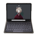 YA11B 2021 Teclado Bluetooth com capa de couro destacável com textura de pele de cordeiro, tecla redonda, suporte para caneta e suporte, para iPad Pro 11 2021 / Air4 / Air5 / Pro 11