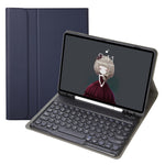 YA11B 2021 Teclado Bluetooth com capa de couro destacável com textura de pele de cordeiro, tecla redonda, suporte para caneta e suporte, para iPad Pro 11 2021 / Air4 / Air5 / Pro 11