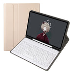 YA11B 2021 Teclado Bluetooth com capa de couro destacável com textura de pele de cordeiro, tecla redonda, suporte para caneta e suporte, para iPad Pro 11 2021 / Air4 / Air5 / Pro 11