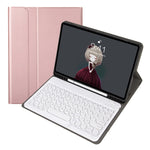 YA11B 2021 Teclado Bluetooth com capa de couro destacável com textura de pele de cordeiro, tecla redonda, suporte para caneta e suporte, para iPad Pro 11 2021 / Air4 / Air5 / Pro 11
