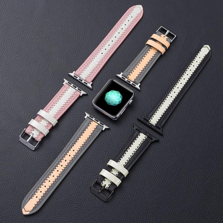 Correia de Substituição em Pele de Vaca Luminosa, Para Apple Watch Série 7  41mm / & 6 & SE & 5 & 4 40mm, Para Apple Watch Série  7  45mm / & 6 & SE & 5 & 4 44mm