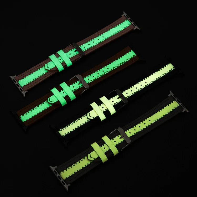 Correia de Substituição em Pele de Vaca Luminosa, Para Apple Watch Série 7  41mm / & 6 & SE & 5 & 4 40mm, Para Apple Watch Série  7  45mm / & 6 & SE & 5 & 4 44mm