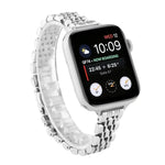 Correia de Relógio em Aço Inoxidável Pequena com Sete Contas para Apple Watch Series 6 & SE &, Para Apple Watch Ultra 49mm / Series 8&7 45mm / SE 2&6&SE&5&4 44mm / 3&2&1 42mm, Para Apple Watch Series 7 41mm / 6 & SE & 5 & 4 40mm / 3 & 2 & 1 38mm
