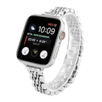 Correia de Relógio em Aço Inoxidável Pequena com Sete Contas para Apple Watch Series 6 & SE &, Para Apple Watch Ultra 49mm / Series 8&7 45mm / SE 2&6&SE&5&4 44mm / 3&2&1 42mm, Para Apple Watch Series 7 41mm / 6 & SE & 5 & 4 40mm / 3 & 2 & 1 38mm