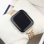 Pulseira de Relógio em Aço Inoxidável com Sete Contas para Cintura Pequena para Apple Watch Series 6 & SE &, para Apple Watch Series 7 45mm / 6 & SE & 5 & 4 44mm / 3 & 2 & 1 42mm, para Apple Watch Series 8&7 41mm / SE 2&6&SE&5&4 40mm / 3&2&1 38mm