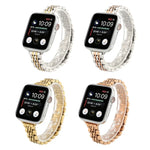 Pulseira de Relógio em Aço Inoxidável com Sete Contas para Cintura Pequena para Apple Watch Series 6 & SE &, para Apple Watch Series 7 45mm / 6 & SE & 5 & 4 44mm / 3 & 2 & 1 42mm, para Apple Watch Series 8&7 41mm / SE 2&6&SE&5&4 40mm / 3&2&1 38mm